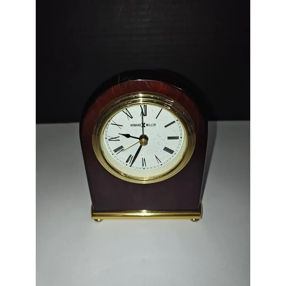 Howard Miller Vintage Rosewood Arch Mantle Table Clock Rosewood Model 613487